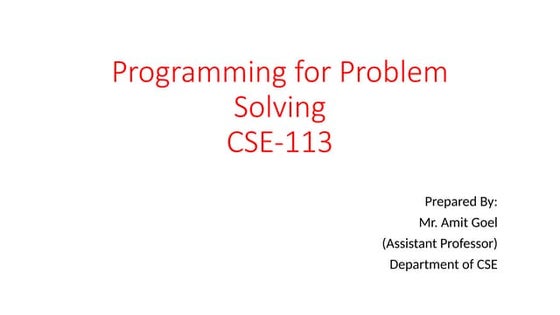 CSE-113 UNIT-1 with the basic knowledge of the computer science.pptx