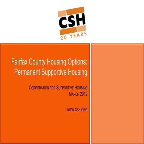 Corporation For Supportive Housing: Fairfax County Housing Options: Permanent...