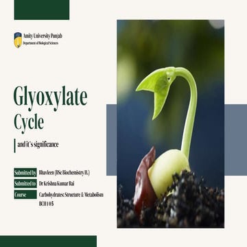 Glyoxylate Cycle and it's significance ppt