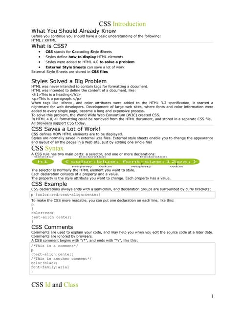 Css  introduction