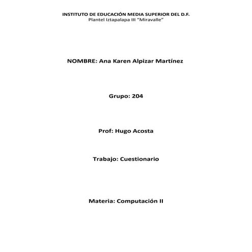 Cuestionario internet