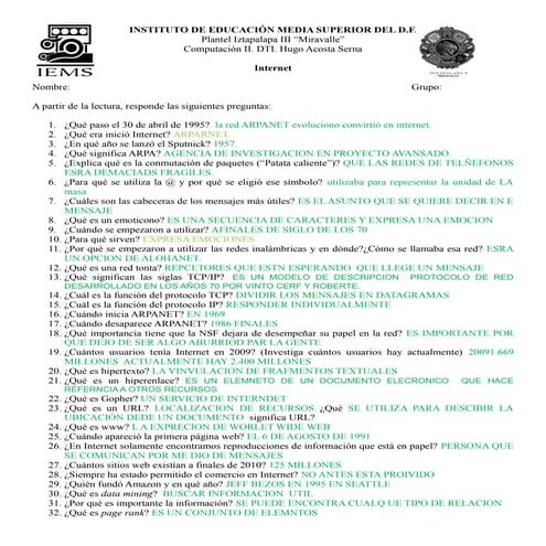 Cuestionario internet