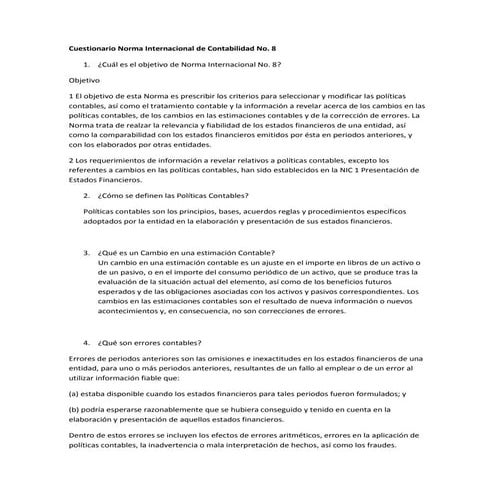 Cuestionario nic 8 y 10