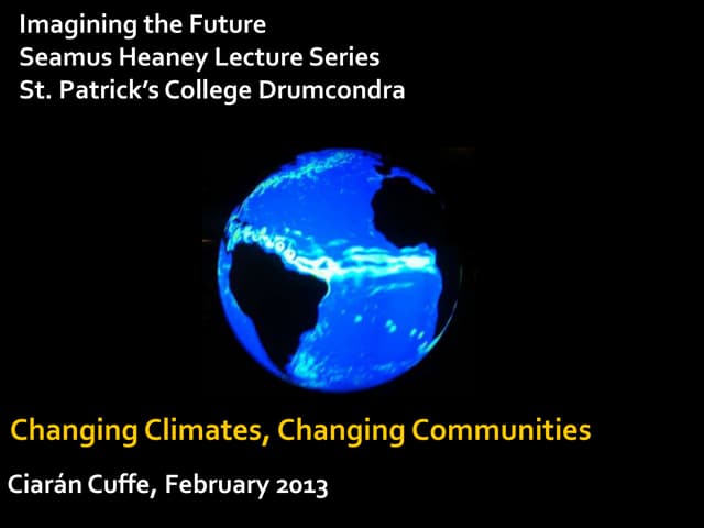 Changing climates, changing communities
