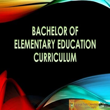 Bachelor of Elementary Education Curriculum
