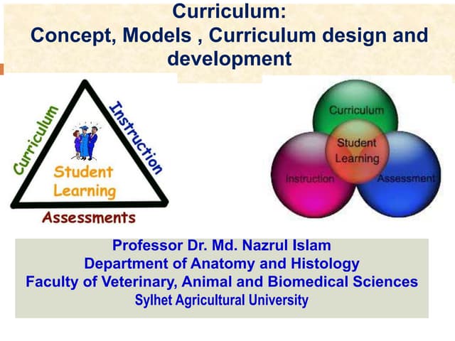 Curriculum: Concept, Models , Curriculum design and development