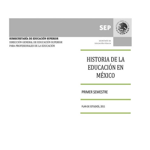 Curso de historia de la educación en méxico