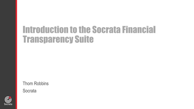 Socrata Financial Transparency Suite 