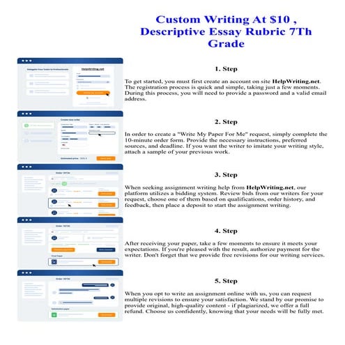 Custom Writing At 10 , Descriptive Essay Rubric 7Th Grade