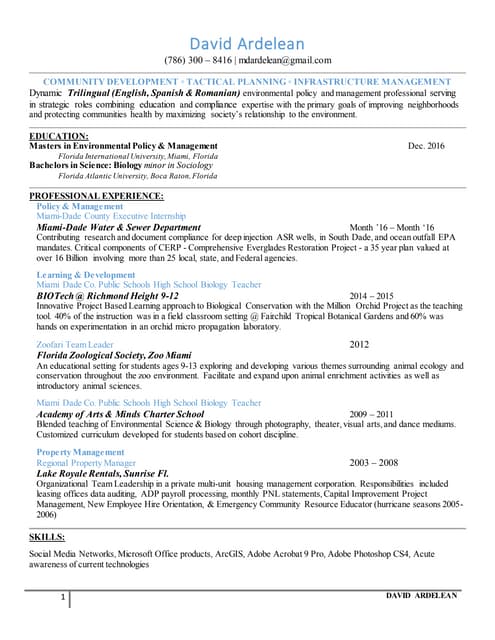 David Ardelean _ 2017 Resume