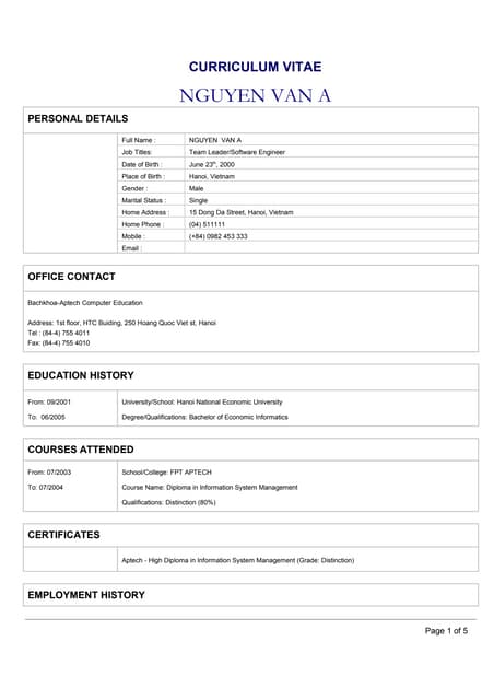CV Template