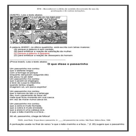 D14 (5º ano   l.p.)