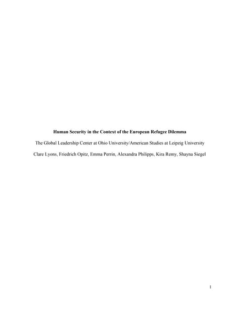 GLC Human Security Policy Brief