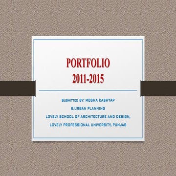 PLANNING PORTFOLIO11