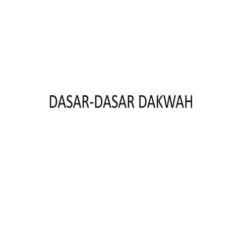Dasar dasar dakwah 