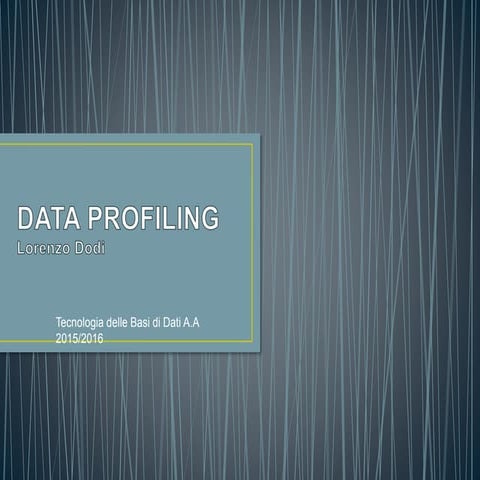 Data profiling