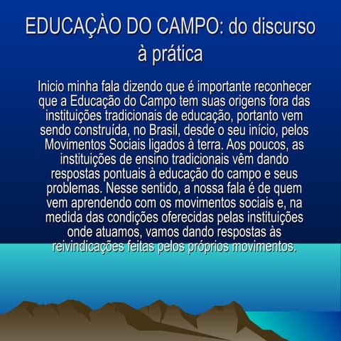 Da teoria à prática na educação do campo