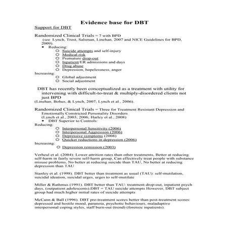 Dbt evidence handout 2012