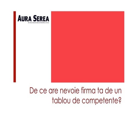 De ce tablou de competente_Aura Serea
