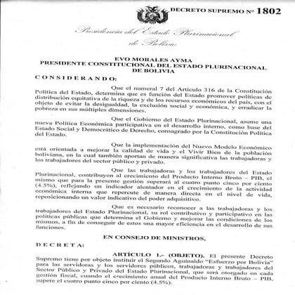 Decreto Supremo 1802