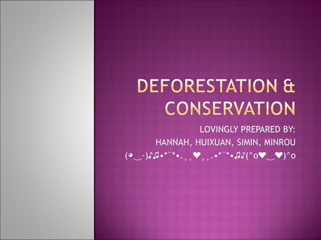 Deforestation & conservation efforts