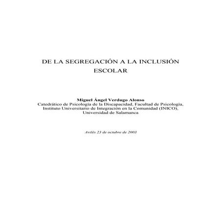 De la segregación a la inclusión