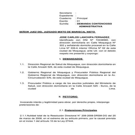 Demanda   contenciosa administrativa du 037-97