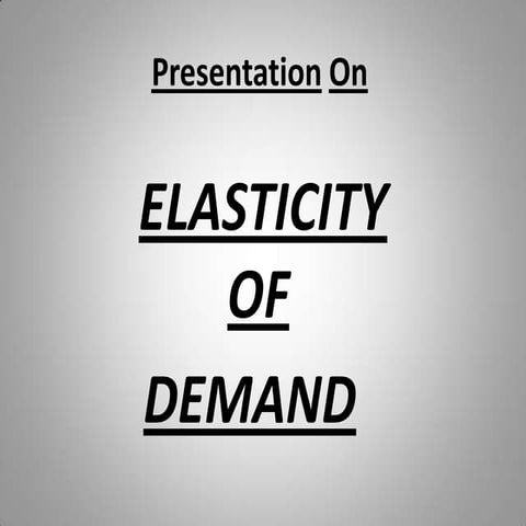 Demand Elasticity Default