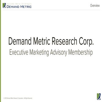 Demand Metric - Executive Marketing Advisory Membership