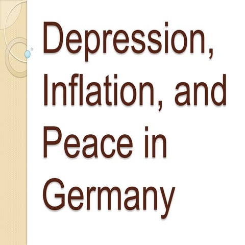 Depression and inflation in germany