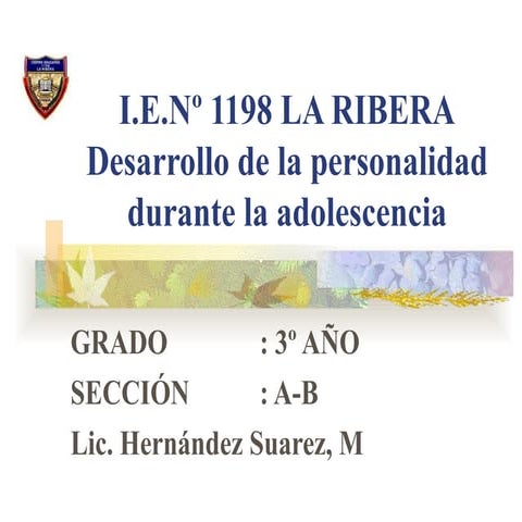 Desarrollo de la personalidad pfrh 3ero