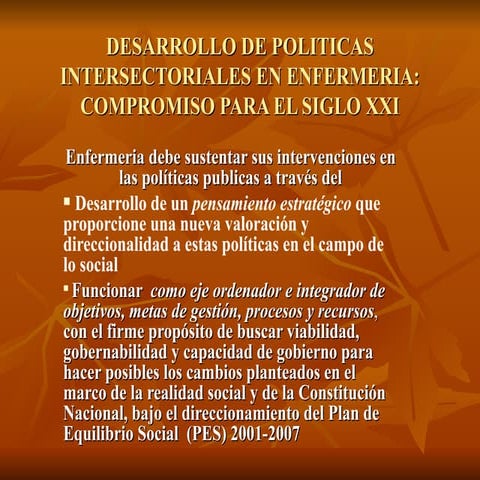 Enfermeria y Politicas Publicas