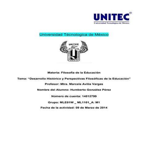 Desarrollo histórico y perspectivas filosóficas de la educación