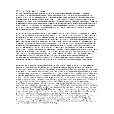 Descartes ser humano