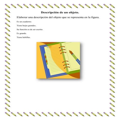 Descripción de un objeto de andrea