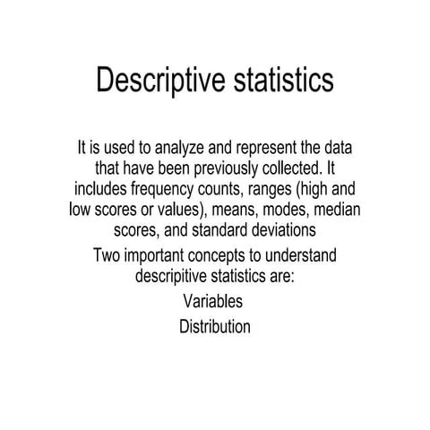 Descriptive Statistics