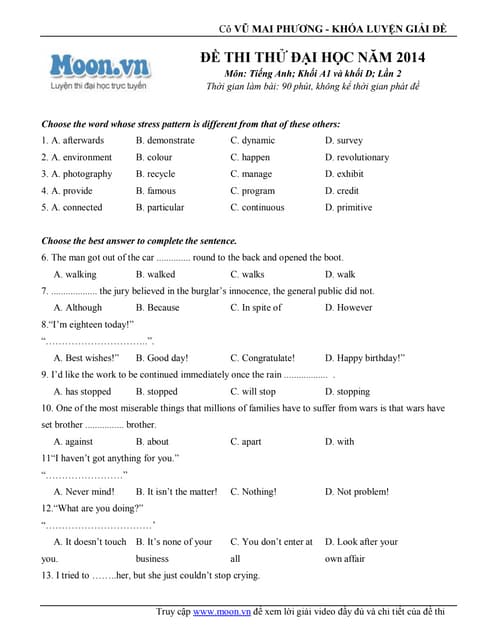 De thi Tieng Anh [tham khao]