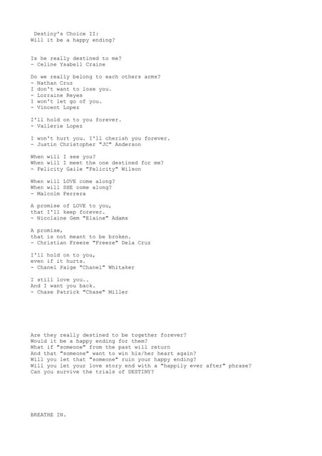 Detiny's choice ii 001 001