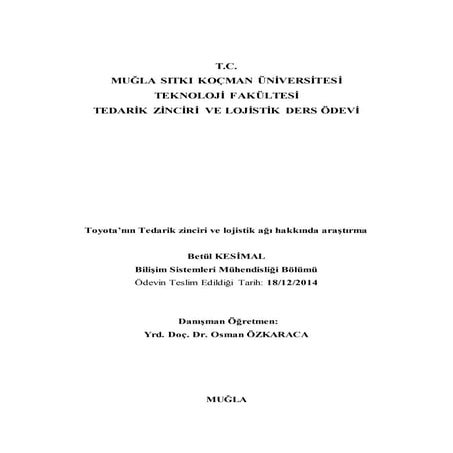 toyotanın tedarik zinciri