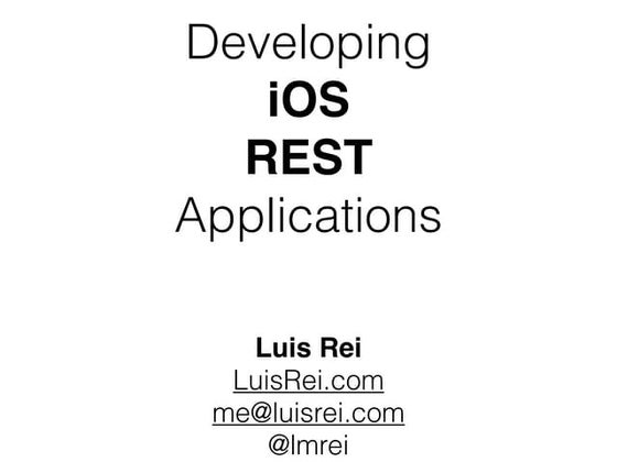 Developing iOS REST Applications