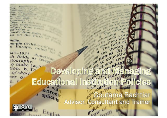Developing and Managing Educational Institution Policies