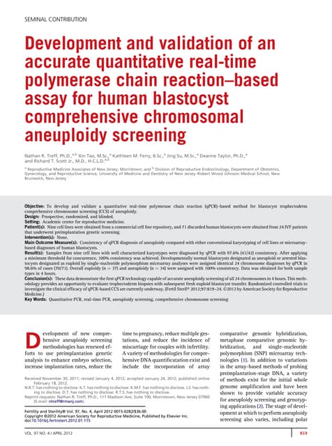 Development and validation of an accurate quantitative real time polymerase c...
