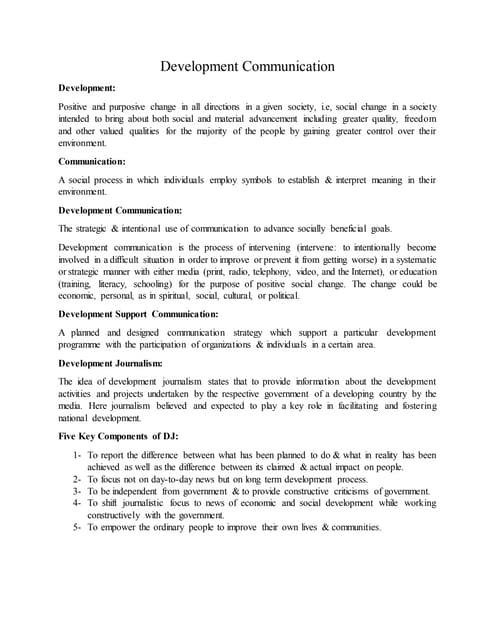 Development communication