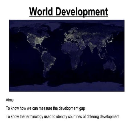 The development gap and how it can be measured