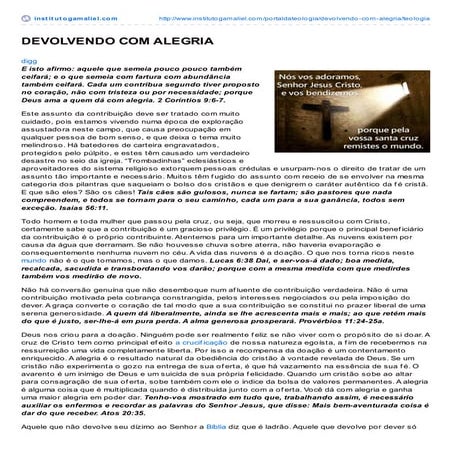 Devolvendo com alegria