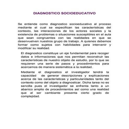 Diagnostico socioeducativo