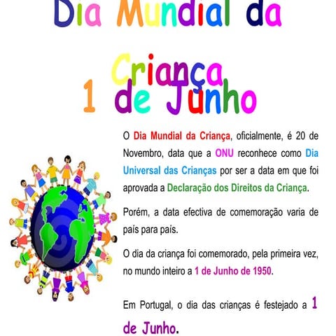 Dia mundial da criança