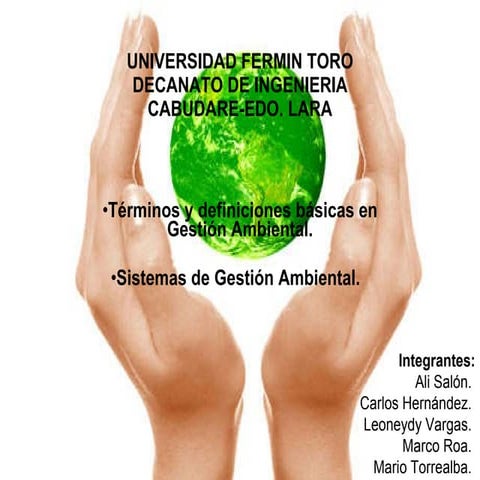 Diapositivas gestion ambiental.