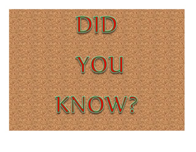 Did you know