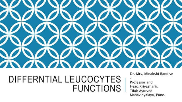 Differntial leucocytes functions